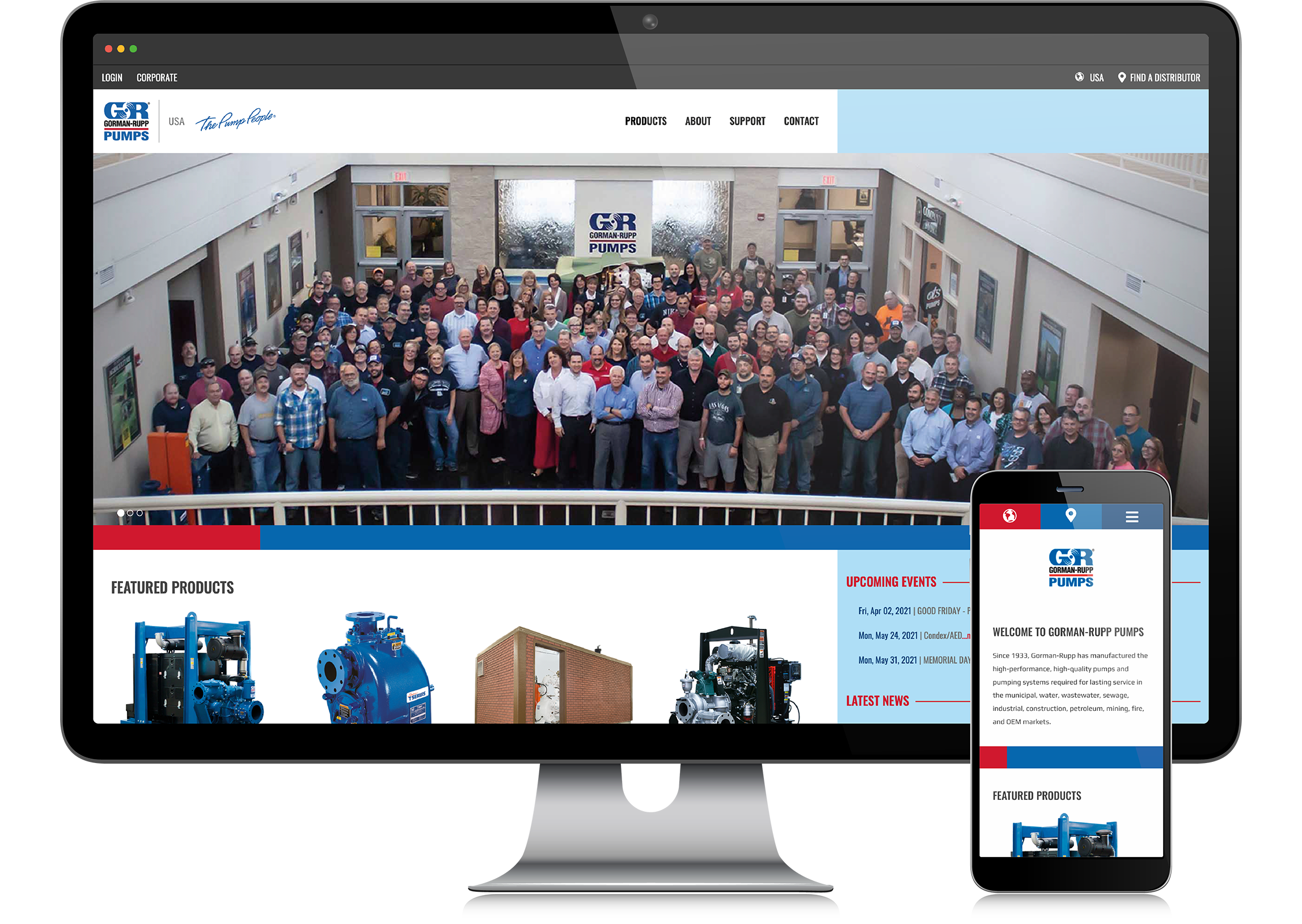 Gorman-Rupp Pumps Website Landing Screens