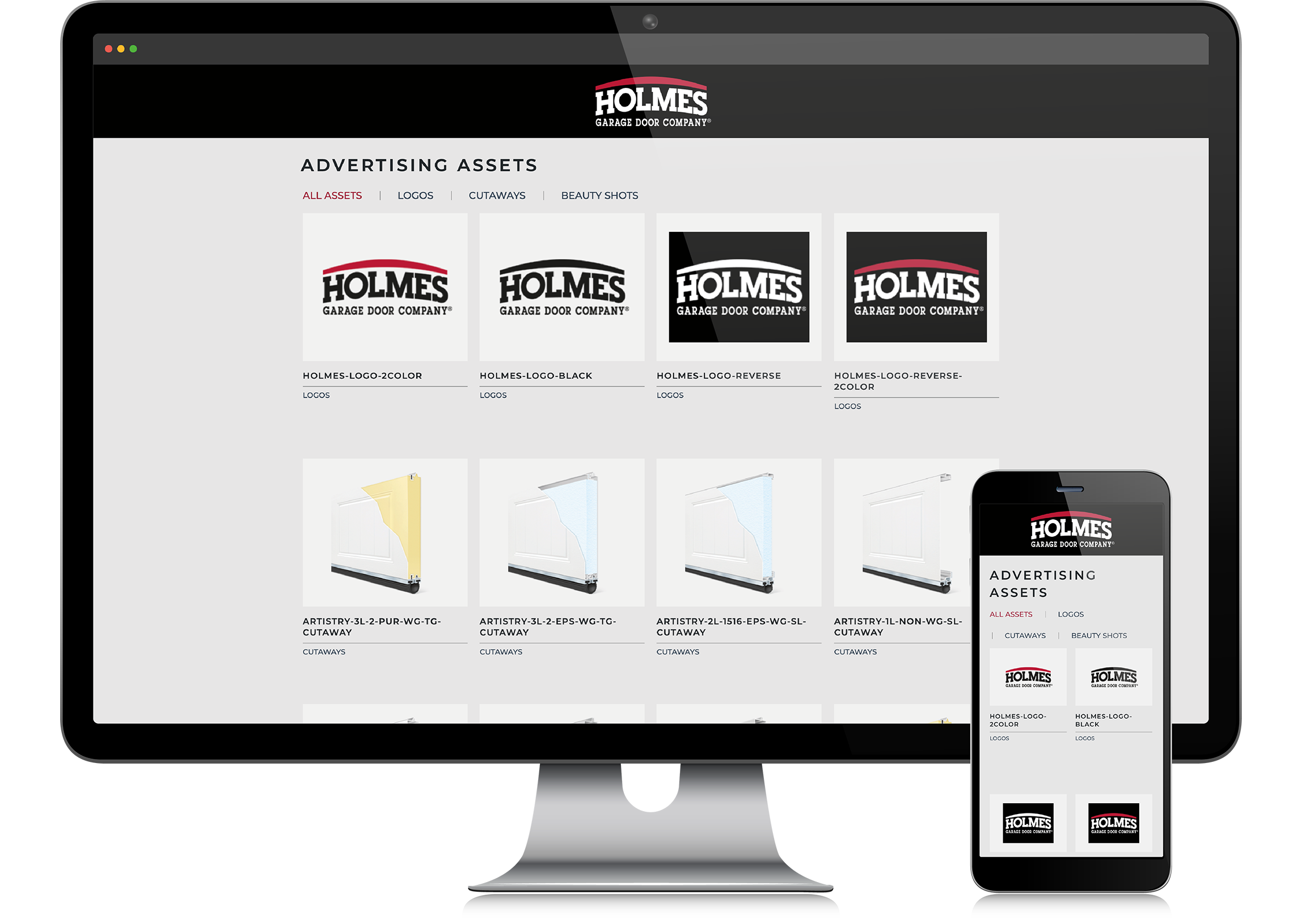 Holmes Garage Door Company Assets Website Landing Screens