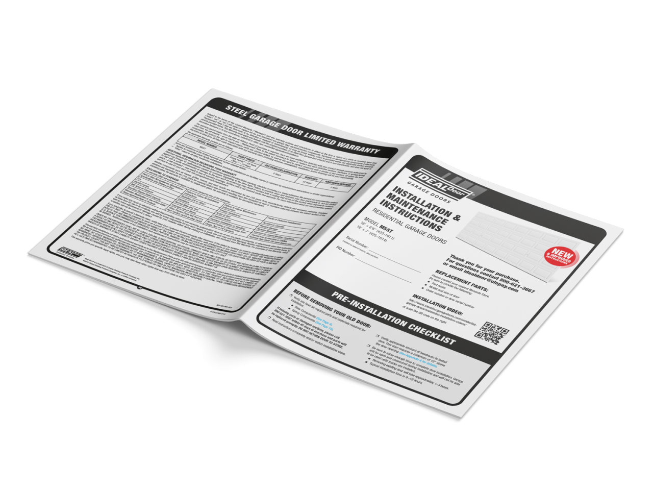 Ideal Door® Garage Doors Installation Instructions PV Communications